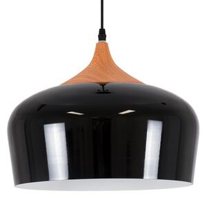 GloboStar® VILI BLACK 01261 Μοντέρνο Κρεμαστό Φωτιστικό Οροφής Μονόφωτο 1 x E27 Μαύρο Μεταλλικό Καμπάνα Φ35 x Y27cm