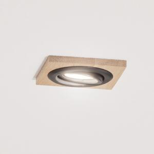 Lamkur Λαμπτήρας οροφής Tobby, 10 x cm, σετ 3 τεμαχίων από ξύλο δρυός GU10, ρυθμιζόμενος, Ξύλου, Σαλόνι / τραπεζαρία, Ξύλο, Σκανδιναβικό, Γωνιακά φωτιστικά