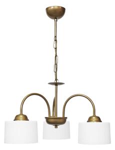 Φωτιστικό Οροφής Τρίφωτο Heronia Drum White/Gold 01-0375
