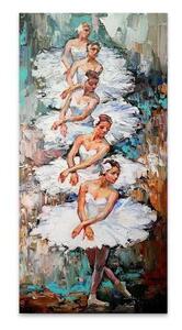 Πίνακας σε καμβά "White Swan Ballerinas" Megapap ψηφιακής εκτύπωσης 50x100x3εκ