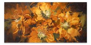 Πίνακας σε καμβά "Orange Flowers" Megapap ψηφιακής εκτύπωσης 120x60x3εκ