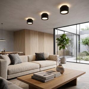 Näve LED σποτ οροφής Trimes, Ø 11,5 cm, μαύρο, CCT, step-dim, ρυθμιζόμενος, Μαύρο, Σαλόνι / τραπεζαρία, Πλαστικό
