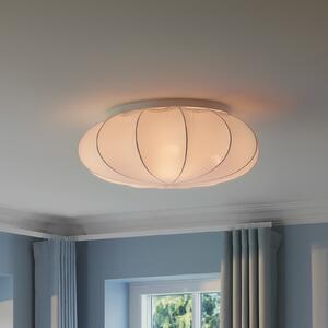 Nordlux Φωτιστικό οροφής Aeron, λευκό, Ø 60 cm, ύφασμα, E27, ρυθμιζόμενος, Λευκό, Σαλόνι / τραπεζαρία, Μέταλλο