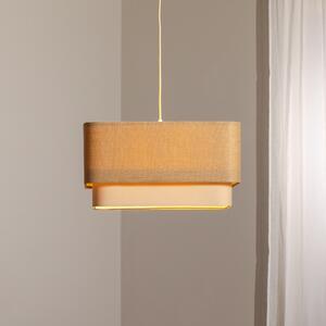 Maco Design Kwadro Duo κρεμαστό φωτιστικό, κρεμ/μπεζ, 50x50cm, γιούτα/λινό, ρυθμιζόμενος, Μπεζ, Σαλόνι / τραπεζαρία, Ύφασμα / Κλωστοϋφαντουργία