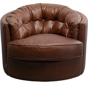 Swivel Armchair Music Hall Leather Brown - Καφέ