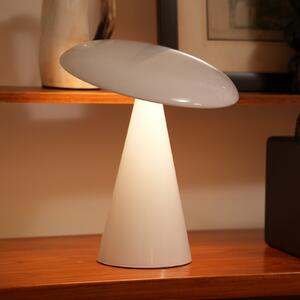 Beacon Lighting Φωτιστικό γραφείου LED με μπαταρία Kinoko, λευκό, 27 εκ., CCT, ρυθμιζόμενος, Λευκό, Σαλόνι / τραπεζαρία, Πλαστικό, σύγχρονο