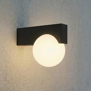 Lucande Εξωτερικός φωτιστικός τοίχου LED Vijon, μαύρος, CCT, IP44, Μαύρο, Αλουμίνιο, σύγχρονο
