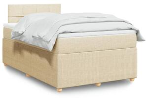 VidaXL Κρεβάτι Boxspring με Στρώμα Κρεμ 120x200 εκ. Υφασμάτινο