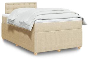 VidaXL Κρεβάτι Boxspring με Στρώμα Κρεμ 120x200 εκ. Υφασμάτινο