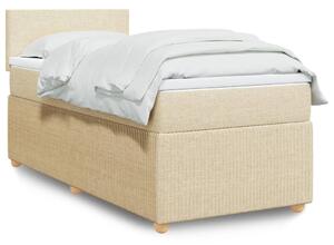 VidaXL Κρεβάτι Boxspring με Στρώμα Κρεμ 100 x 200 εκ. Υφασμάτινο