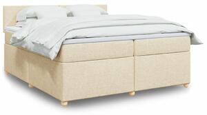 VidaXL Κρεβάτι Boxspring με Στρώμα Κρεμ 200x200 εκ. Υφασμάτινο