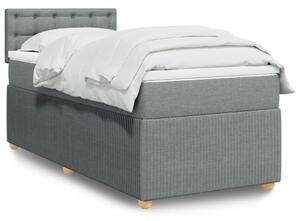 VidaXL Κρεβάτι Boxspring με Στρώμα Ανοιχτό Γκρι 80x200 εκ. Υφασμάτινο