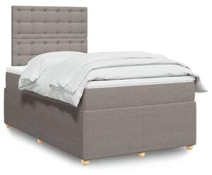 VidaXL Κρεβάτι Boxspring με Στρώμα Taupe 120x190 εκ. Υφασμάτινο