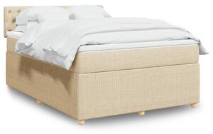 VidaXL Κρεβάτι Boxspring με Στρώμα Κρεμ 140x200 εκ. Υφασμάτινο