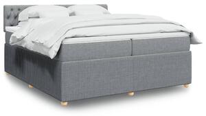 VidaXL Κρεβάτι Boxspring με Στρώμα Ανοιχτό Γκρι 200x200 εκ. Υφασμάτινο