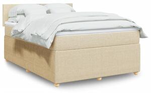 VidaXL Κρεβάτι Boxspring με Στρώμα Κρεμ 140x190 εκ. Υφασμάτινο