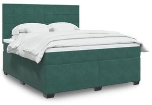 VidaXL Κρεβάτι Boxspring με Στρώμα Σκούρο Πράσινο 180x200εκ. Βελούδινο