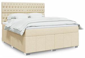 VidaXL Κρεβάτι Boxspring με Στρώμα Κρεμ 180x200 εκ. Υφασμάτινο