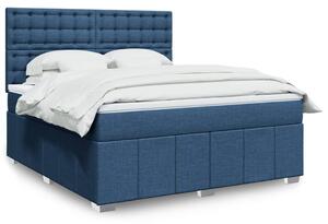 VidaXL Κρεβάτι Boxspring με Στρώμα Μπλε 180x200 εκ. Υφασμάτινο