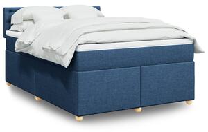 VidaXL Κρεβάτι Boxspring με Στρώμα Μπλε 160x200 εκ. Υφασμάτινο