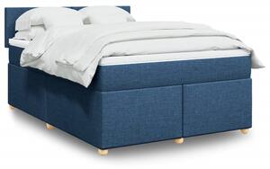 VidaXL Κρεβάτι Boxspring με Στρώμα Μπλε 160x200 εκ. Υφασμάτινο