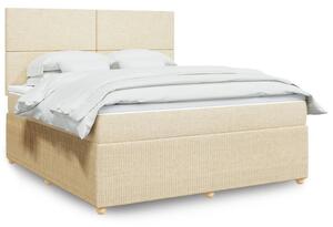 VidaXL Κρεβάτι Boxspring με Στρώμα Κρεμ 180x200 εκ. Υφασμάτινο