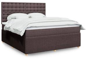 VidaXL Κρεβάτι Boxspring με Στρώμα Σκούρο Καφέ 180x200 εκ Υφασμάτινο