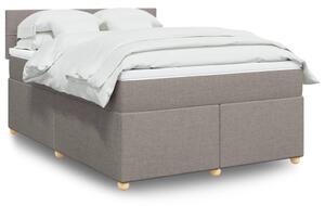 VidaXL Κρεβάτι Boxspring με Στρώμα Taupe 140x190 εκ. Υφασμάτινο