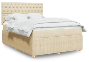 VidaXL Κρεβάτι Boxspring με Στρώμα Κρεμ 160x200 εκ. Υφασμάτινο