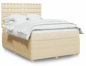 VidaXL Κρεβάτι Boxspring με Στρώμα Κρεμ 140x200 εκ. Υφασμάτινο