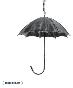 GloboStar® UMBRELLA 01407 Vintage Κρεμαστό Φωτιστικό Φιγούρα Πολύφωτο 5 x E27 IP20 Ασημί Μέταλλο - Μ60 x Π60 x Y65cm