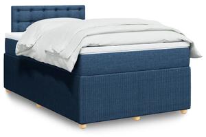 VidaXL Κρεβάτι Boxspring με Στρώμα Μπλε 120x200 εκ. Υφασμάτινο