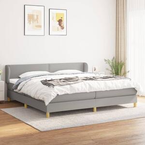 VidaXL Κρεβάτι Boxspring με Στρώμα Ανοιχτό Γκρι 200x200 εκ. Υφασμάτινο