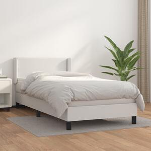 VidaXL Κρεβάτι Boxspring με Στρώμα Λευκό 80 x 200 εκ. Συνθετικό Δέρμα