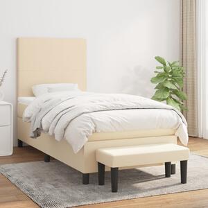 VidaXL Κρεβάτι Boxspring με Στρώμα Κρεμ 100 x 200 εκ. Υφασμάτινο