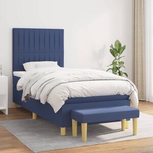 VidaXL Κρεβάτι Boxspring με Στρώμα Μπλε 100 x 200 εκ. Υφασμάτινο