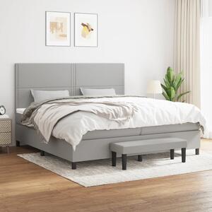 VidaXL Κρεβάτι Boxspring με Στρώμα Ανοιχτό Γκρι 200x200 εκ. Υφασμάτινο