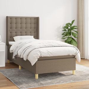 VidaXL Κρεβάτι Boxspring με Στρώμα Taupe 100 x 200 εκ. Υφασμάτινο