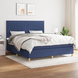 VidaXL Κρεβάτι Boxspring με Στρώμα Μπλε 180x200 εκ. Υφασμάτινο