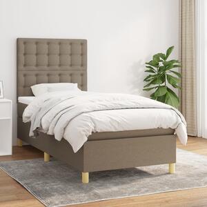 VidaXL Κρεβάτι Boxspring με Στρώμα Taupe 90x200 εκ. Υφασμάτινο