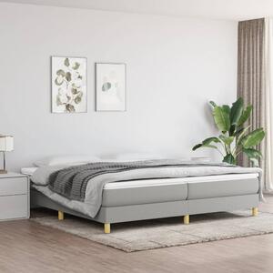 VidaXL Κρεβάτι Boxspring με Στρώμα Ανοιχτό Γκρι 200x200 εκ. Υφασμάτινο