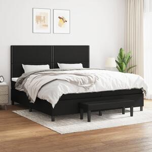 VidaXL Κρεβάτι Boxspring με Στρώμα Μαύρο 200x200 εκ. Υφασμάτινο