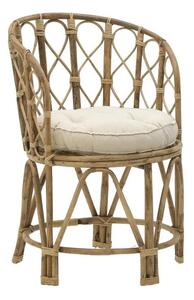 Πολυθρόνα Rostan Inart φυσικό rattan με μαξιλάρι 60x46x80εκ