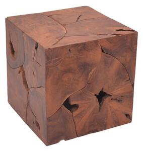 Σκαμπό Boxy Inart φυσικό μασίφ ξύλο teak 40x40x40εκ