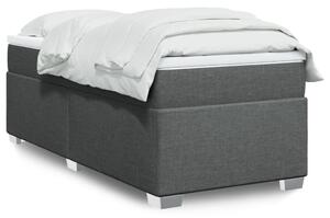 VidaXL Κρεβάτι Boxspring με Στρώμα Σκούρο Γκρι 90x200 εκ. Υφασμάτινο