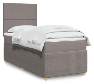 VidaXL Κρεβάτι Boxspring με Στρώμα Taupe 90x190 εκ.Υφασμάτινο