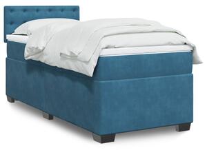 VidaXL Κρεβάτι Boxspring με Στρώμα Σκούρο Μπλε 80 x 200 εκ. Βελούδινο