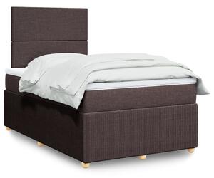 VidaXL Κρεβάτι Boxspring με Στρώμα Σκούρο Καφέ 120x200 εκ. Υφασμάτινο