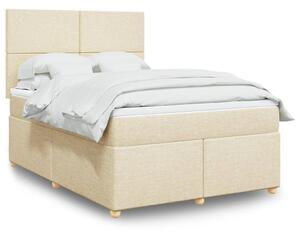 VidaXL Κρεβάτι Boxspring με Στρώμα Κρεμ 140x200 εκ. Υφασμάτινο