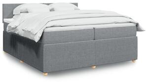 VidaXL Κρεβάτι Boxspring με Στρώμα Ανοιχτό Γκρι 200x200 εκ. Υφασμάτινο